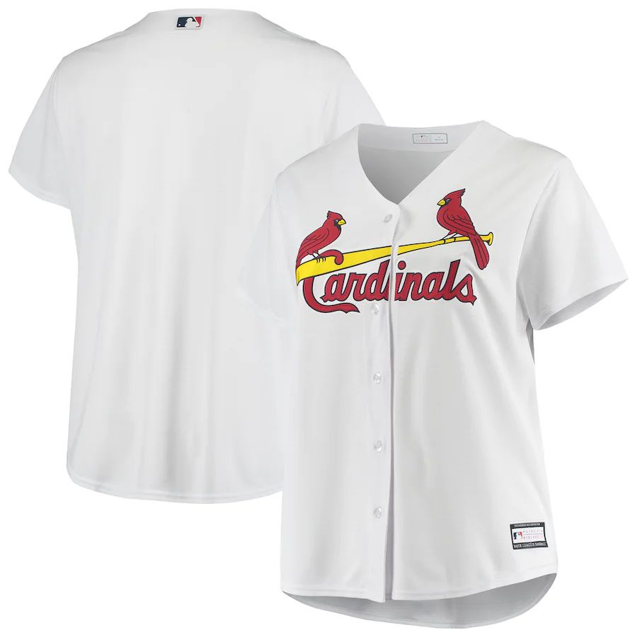 Cheap Womens St. Louis Cardinals White Plus Size Home Replica Team MLB Jerseys